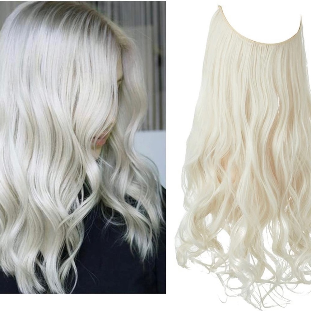 20 inch fish line band halo hair extension